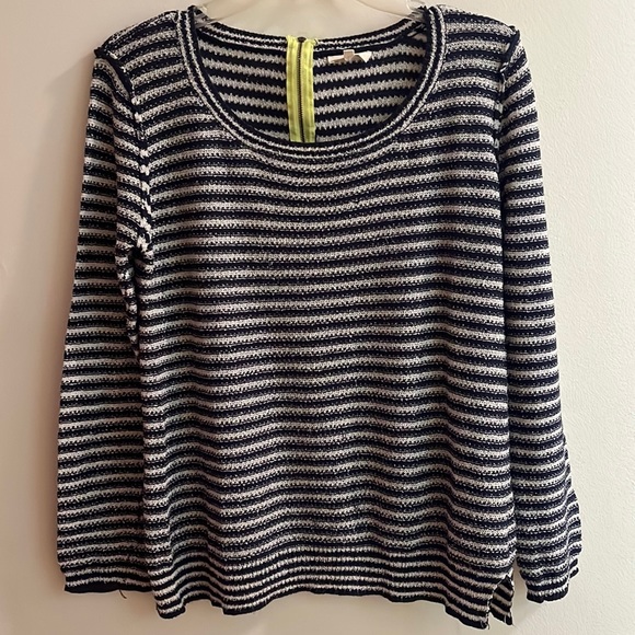 MYSTREE Lightweight Navy/White Stripe Sweater - Picture 1 of 8